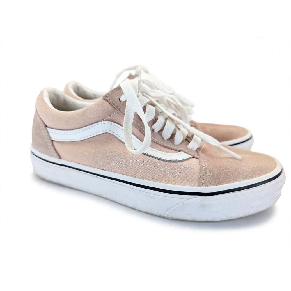 Vans Old Skool Mens 5 Womens 6.5 Blush Pink Rose Suede Canvas Good Used Low Top